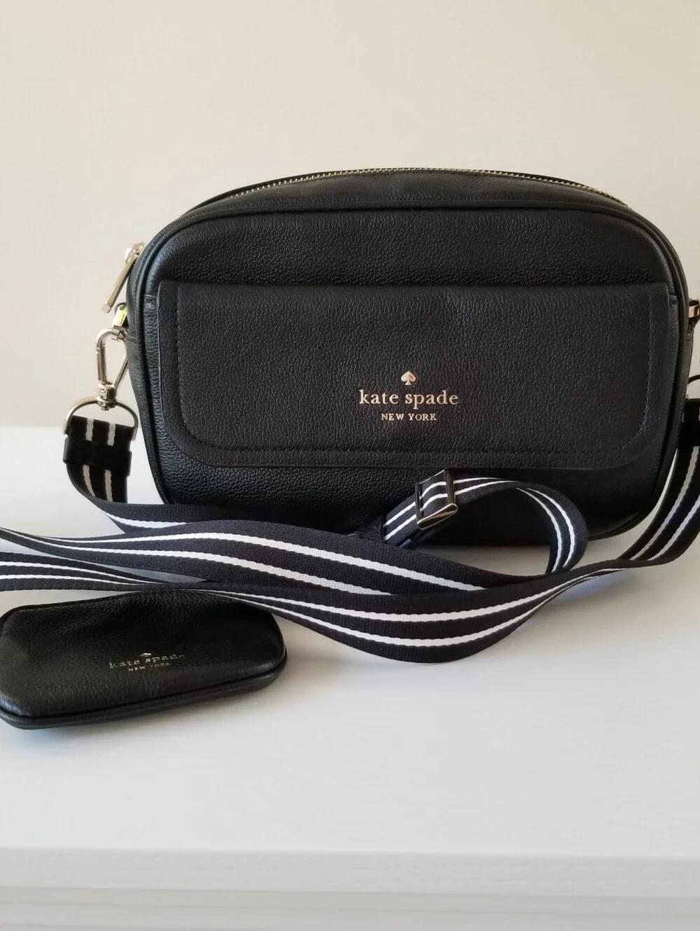 Kate Spade Rosie Pebbled Leather Flap Crossbody Bag With Coin Purse